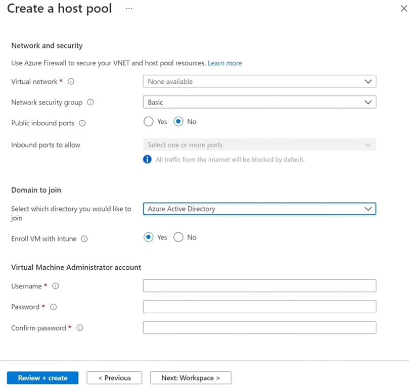 Create A Host Pool