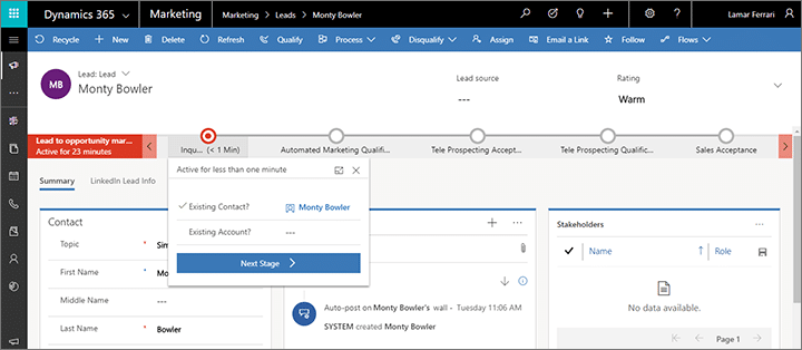 Lead Lifecycle Process Line