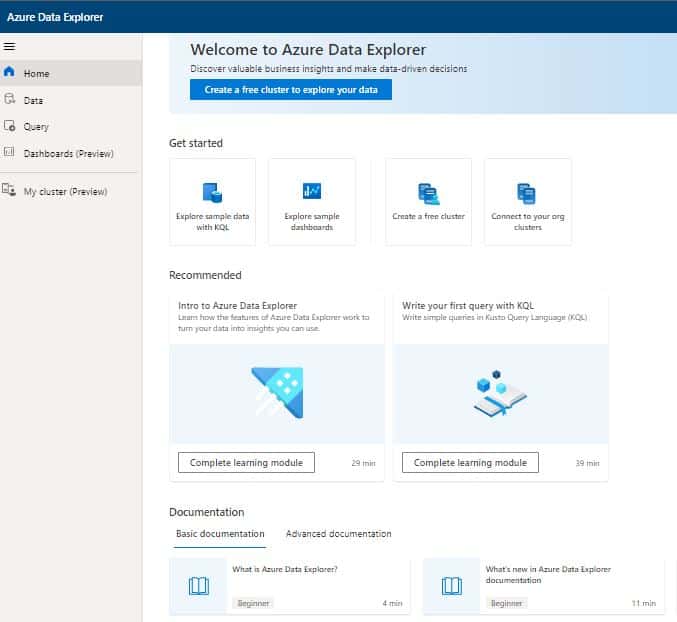 Azure Synapse Analytics Homepage