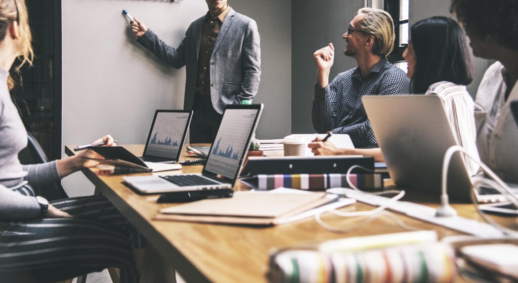 Group Diverse People Having Business Meeting Min